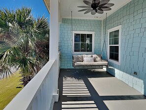 Second Floor: Large Balcony with Swing