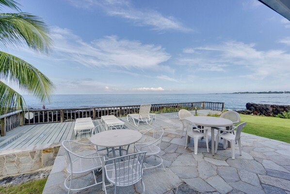 Private oceanfront house w/ blue water views