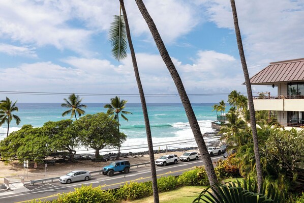 Lanai with pool & ocean view