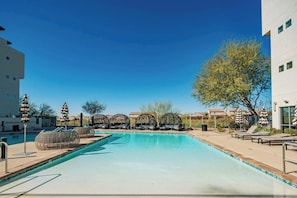 Dive into luxury and relaxation at our heated resort-style pool.