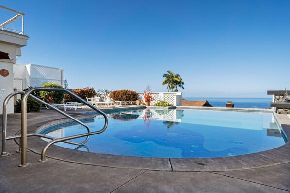 Private outdoor swimming pool with ocean views
