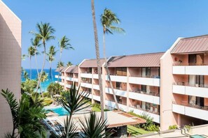 Lanai with pool & ocean view