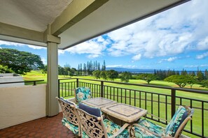 Surrounded by swaying pines and open skies, this lanai is your front-row seat to Kapalua?s daily magic    KGV-17V3