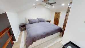 Indoors, Appliance, Ceiling Fan, Home Decor, Bed