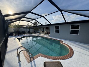 Heated swimming pool.