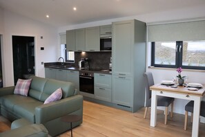 Open plan living space at Deveron Lodge, Aberdeeshire
