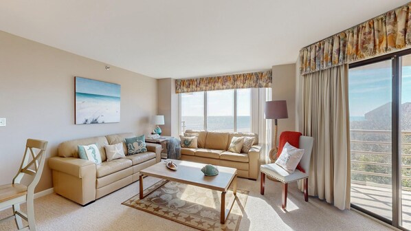 Living Room with Expansive Views of the Atlantic Ocean