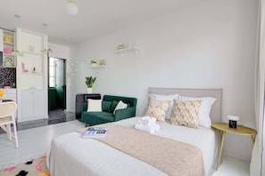 The open-plan living, kitchen and dining area