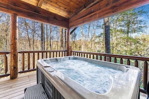 Bask in bubbling bliss in your very own private hot tub