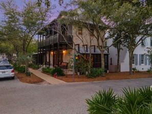 Located on corner lot near pool.