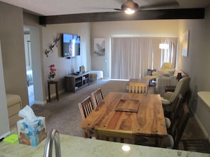 Large dining table for up to six people