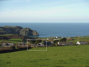 The location of the Seaview Chalet  from the field above.