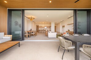 Open Terraza with full view to living room and Kitchen 