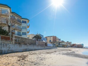 Blue, Residential Area, Architecture, Home, Apartment, Balcony, Sea, Coast, Shore, Beach