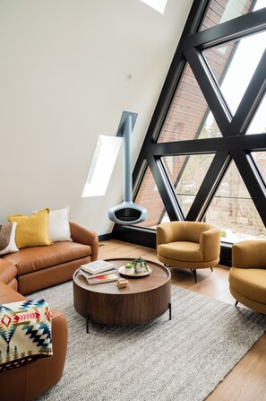 Living room seats 8-10 comfortably