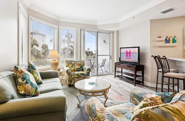 Living Room and Courtyard View