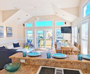Bright open floor plan with ocean views, perfect for dining and relaxation!