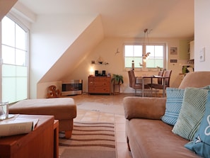 Padua Ferienwohnung - Blick vom Sofa auf den Essbereich