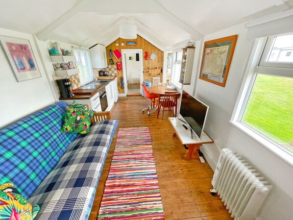 Open Plan Living Area View 1 - Seaside Hut - Bacton Beach - Norfolk Coast