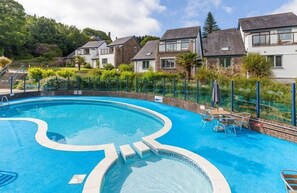 Outdoor heated swimming pool