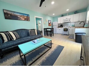 living room and kitchen