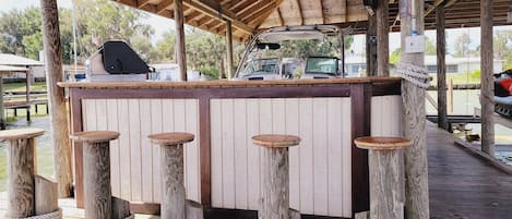 Seating at dock bar.