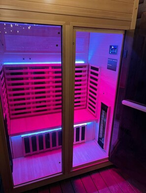 Brand new sauna to sit back and relax in!