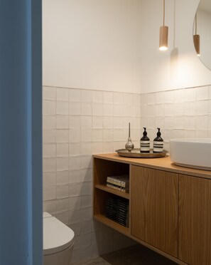 Shared toilet in the living room area