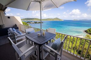 Balcony with sea views