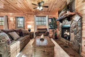 From crackling flames to cherished conversations, our living room is ablaze with charm.