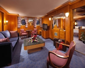 Living Area. Exact unit will be assigned upon arrival. Views, colors, and decor may vary.
