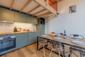 Kitchen and dining area