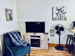 Smart TV and electric fireplace