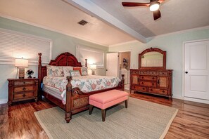 A serene bedroom with warm wood and peaceful vibes—perfect for restful nights.