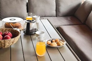 Enjoy breakfast in the outdoor siting area