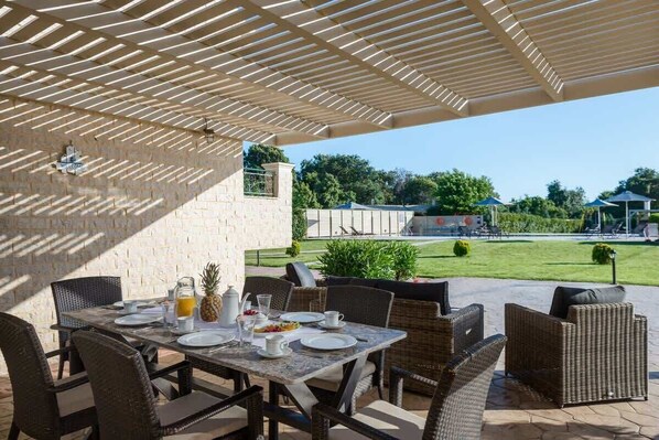 Relax on the patio of the accommodation and endeavor your breakfast