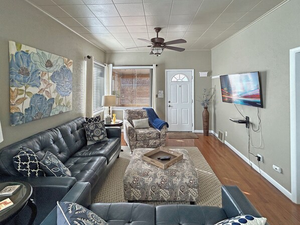 Living area with smart TV