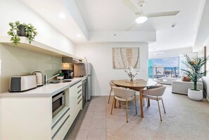 Whip up your favourite meals in the compact yet well-equipped kitchen, featuring a dishwasher and Nespresso machine for a seamless cooking experience.