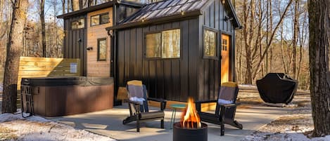 Dip in the hot tub, chill by the fire, and grill up fun in your dreamy hideway!
