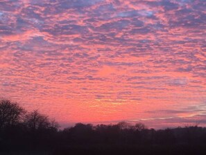 Spectacular sunsets can be enjoyed from The March Hare.