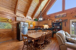 Indoors, Hardwood, Stained Wood, Dining Room, Dining Table