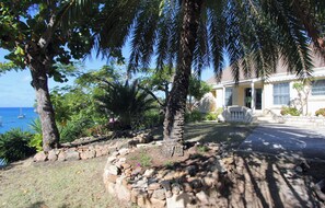 Side of the house, front door entrance
