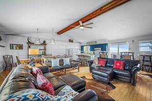 Large open living area for gathering with friends and family