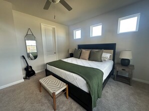 King size bed in master bedroom