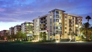 Corporate area with entertainment across street