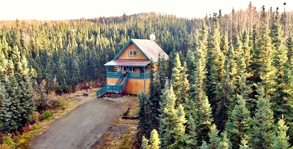 Welcome to Aurora Ridge Cabin, your cozy log cabin set in a serene forest just outside of Fairbanks.
