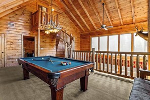Spend hours of fun in the lofted game room 