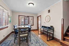 Gather for meals together at Tibet Twins 2’s chic dining table, seating 6