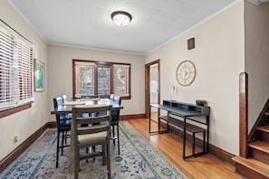 Gather for meals together at Tibet Twins 2’s chic dining table, seating 6