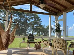 Did you know you can fully recline in these hammock chairs?  Now you do.